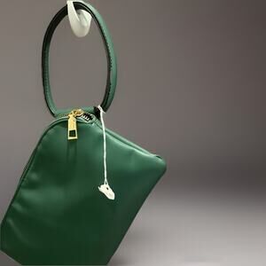 New Green Chic Hobo Wristlet Mini Handbag | 100% Vegan Leather.